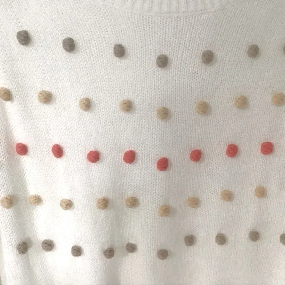 Baevely Women’s Ivory PomPom Sweater - Picture 3 of 5